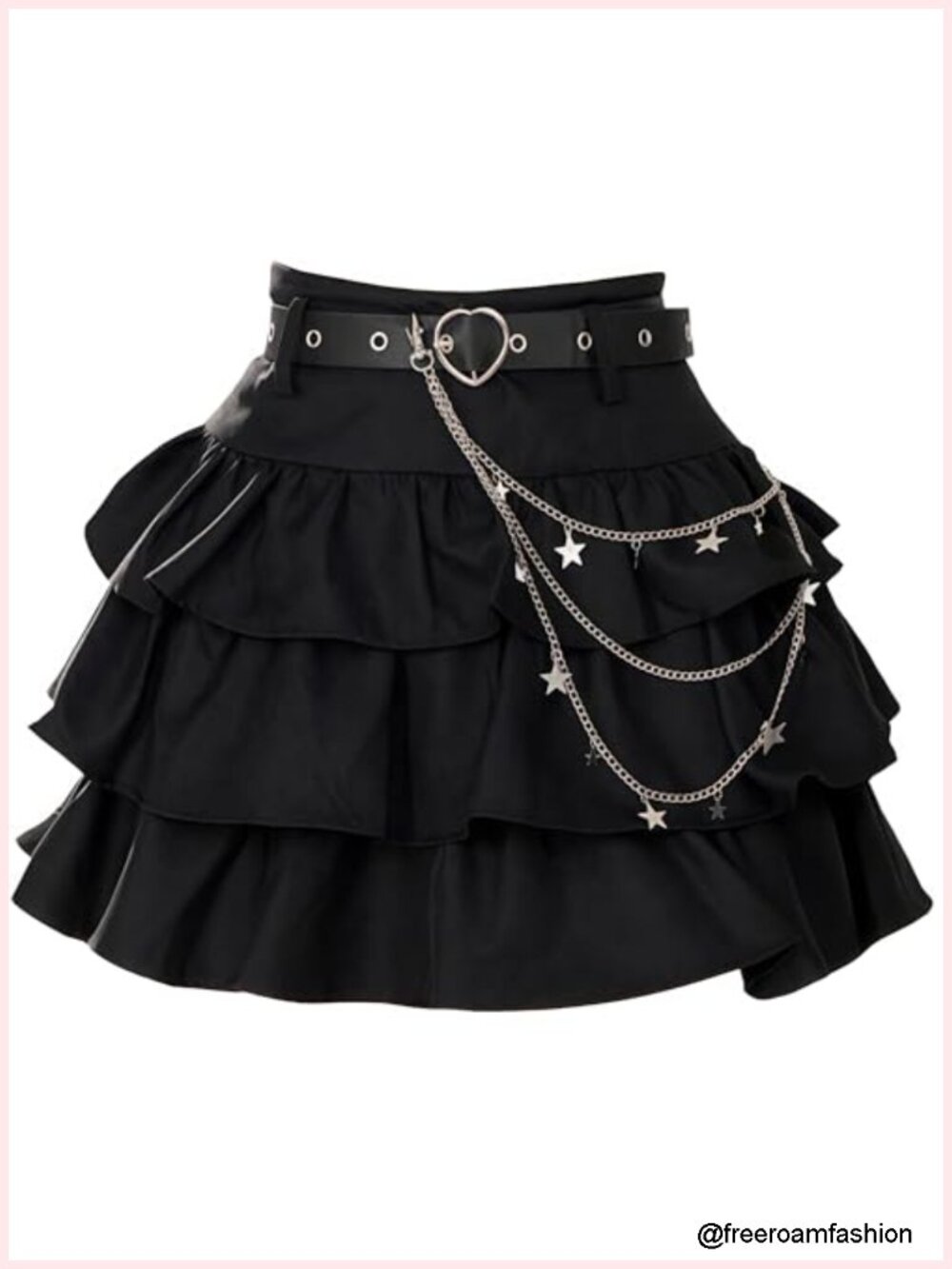 Gothic Lolita Mini Skirt Y2K Ruffled High Waist A-Line for Teens